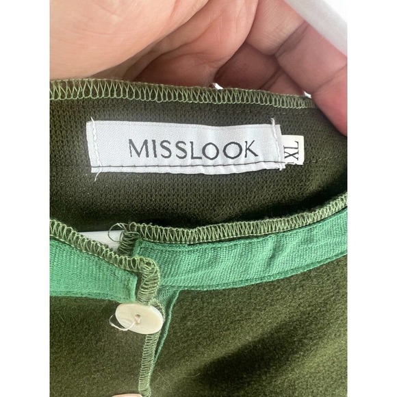 Misslook Caro Jacket Cardigan Sweater Button Front Pockets Green Women's XL - Picture 6 of 7